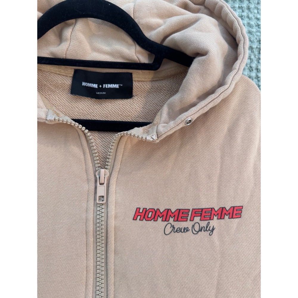 Homme Femme 500 Racing Zip Up Hoodie Tan Mens Medium Checkerboard Streetwear - Picture 8 of 12